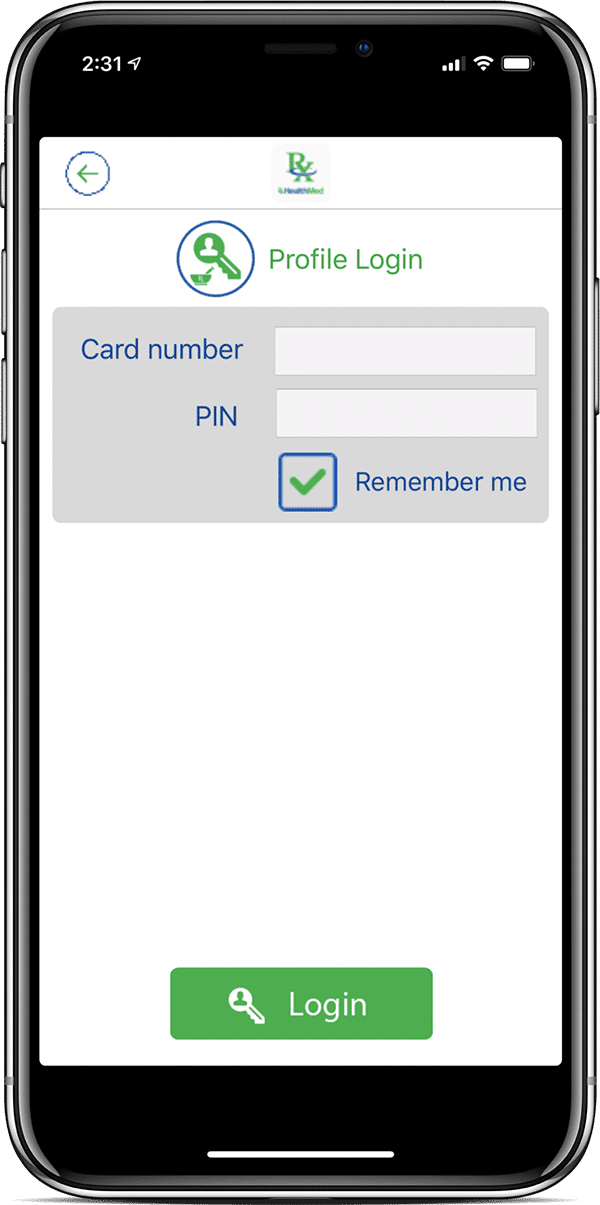 app login screen