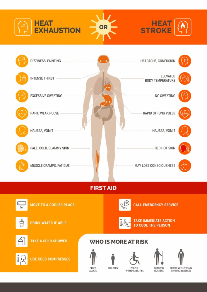 heat stroke signs vs heat exhaustion signs